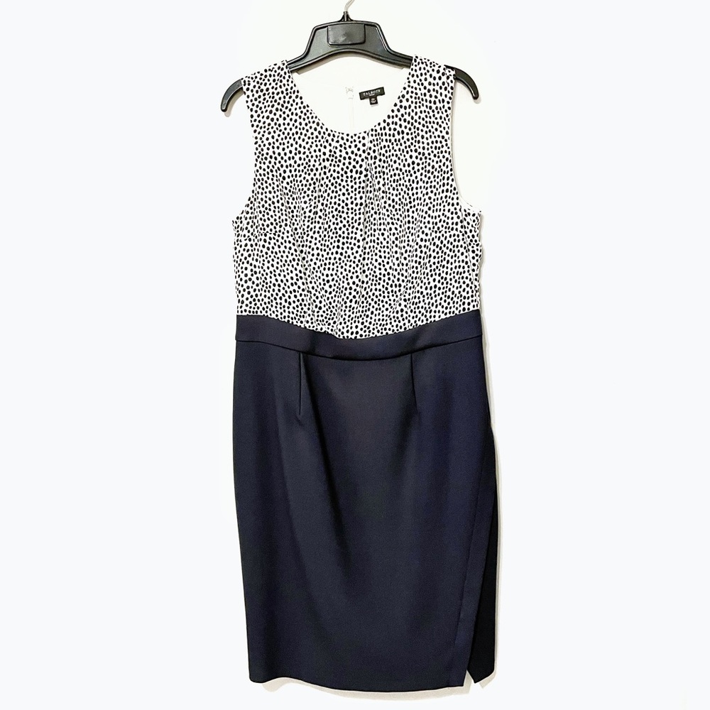 Talbots Black & White Polka Dot Sleeveless Sheath Dress